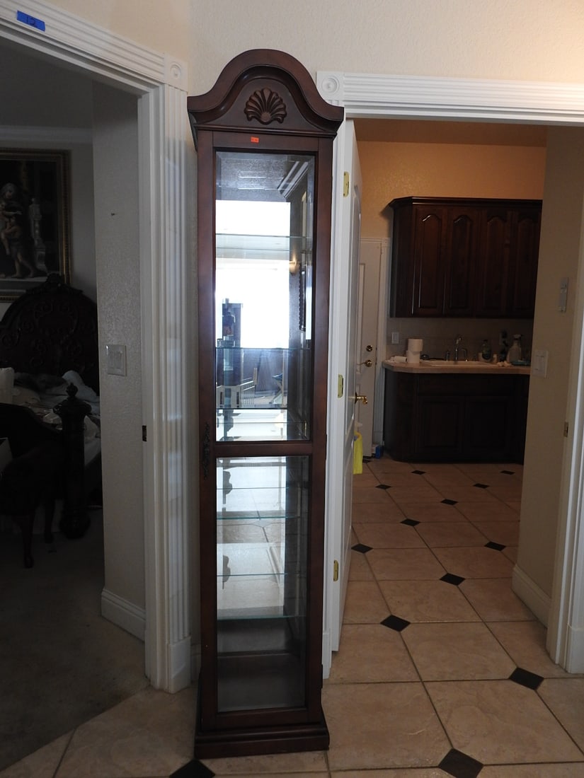 Classical Style Tall Glass Curio Cabinet - 2