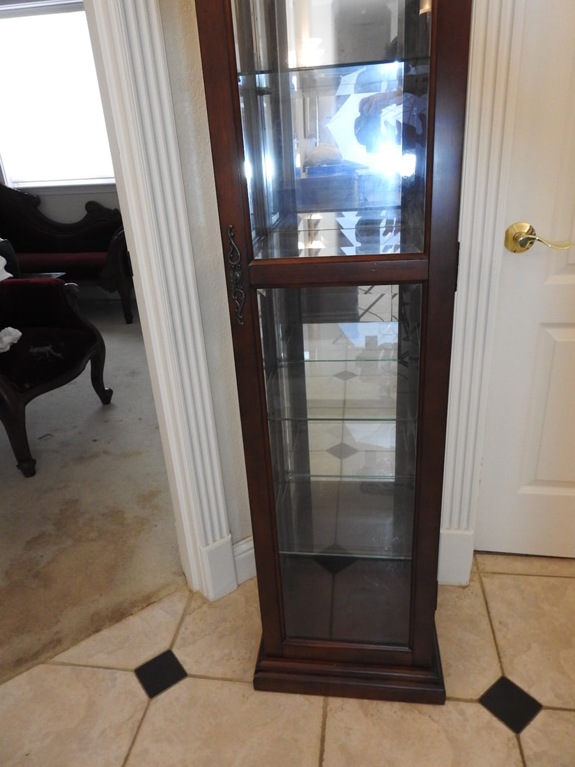 Classical Style Tall Glass Curio Cabinet - 4
