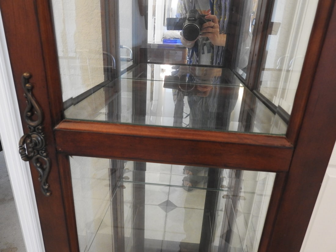Classical Style Tall Glass Curio Cabinet - 5