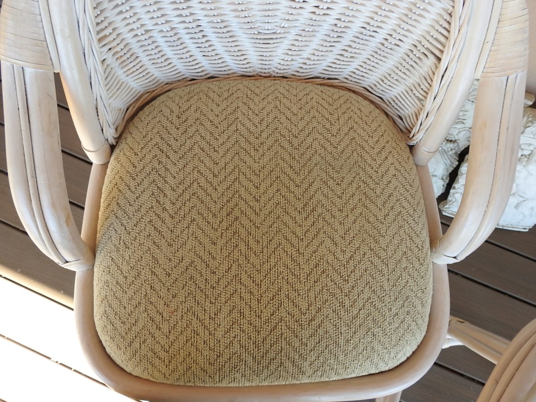 Pair of Bamboo & Rattan Bar Stools - 14
