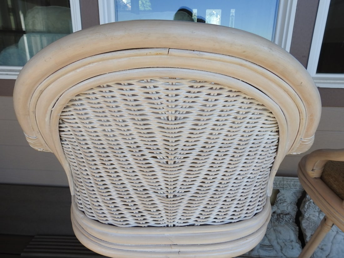 Pair of Bamboo & Rattan Bar Stools - 6
