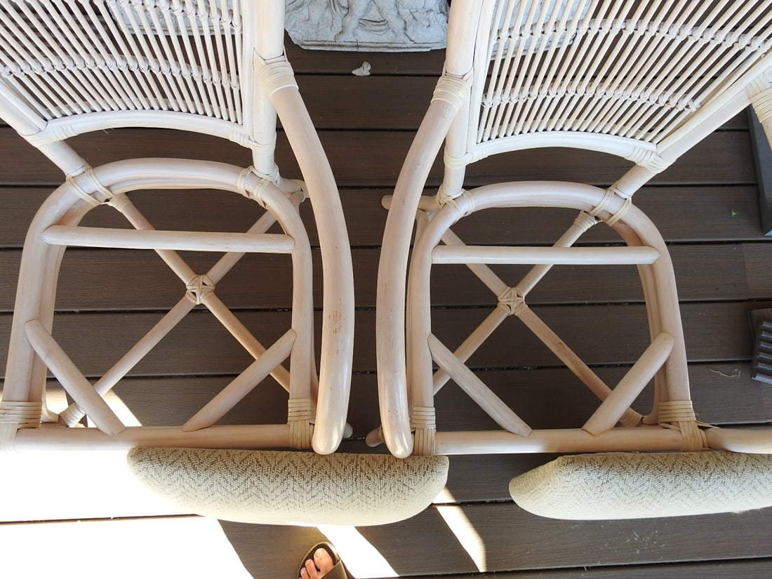 Pair of Bamboo & Rattan Armchairs - 10