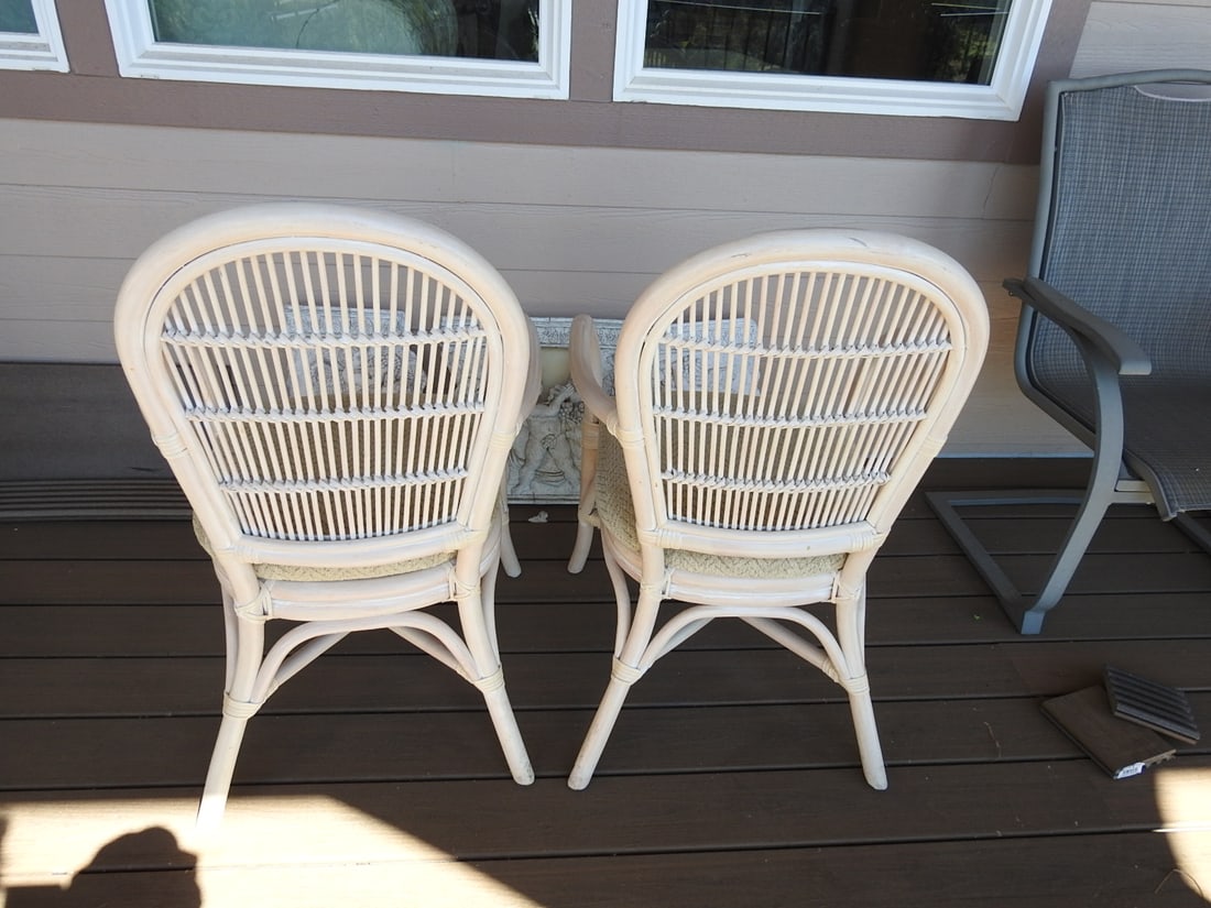 Pair of Bamboo & Rattan Armchairs - 11
