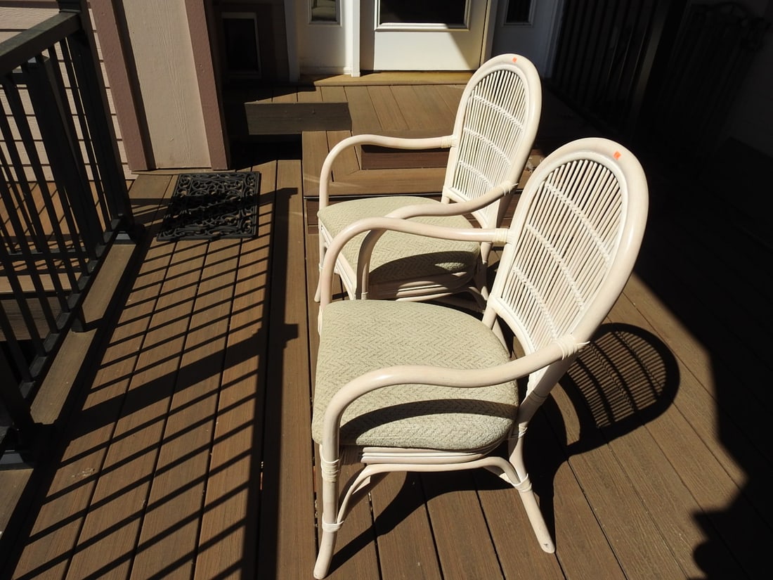 Pair of Bamboo & Rattan Armchairs - 2