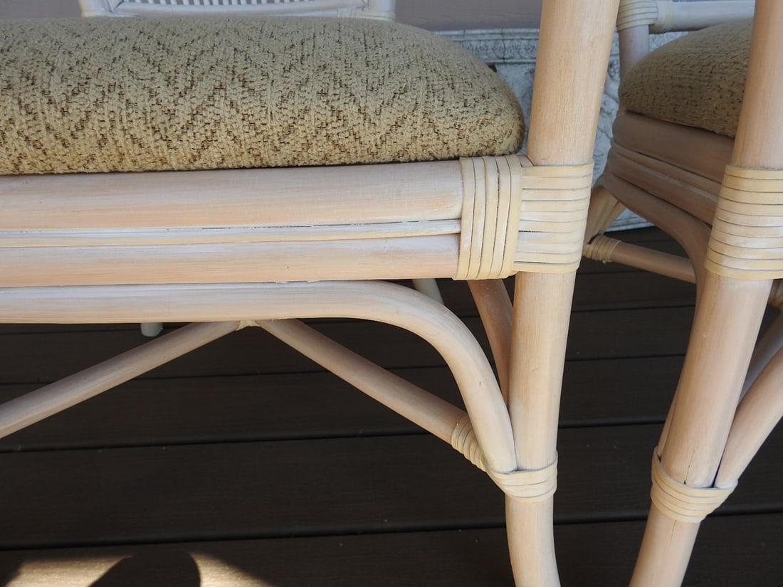 Pair of Bamboo & Rattan Armchairs - 6