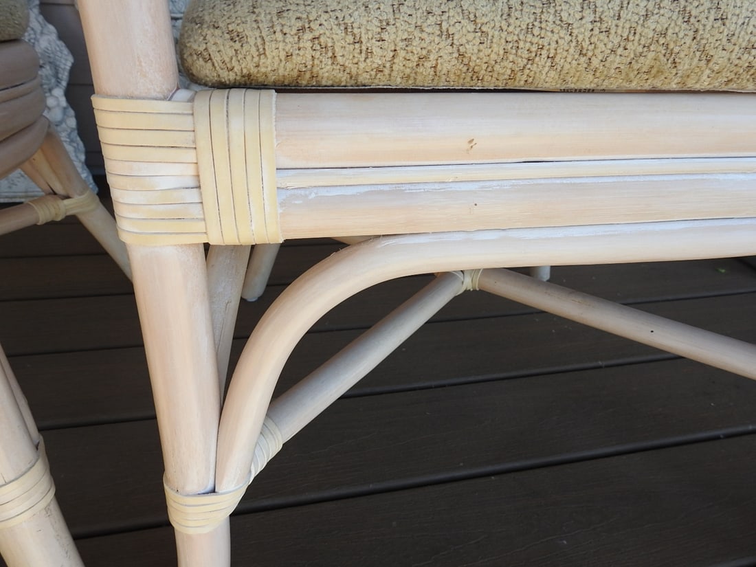 Pair of Bamboo & Rattan Armchairs - 7
