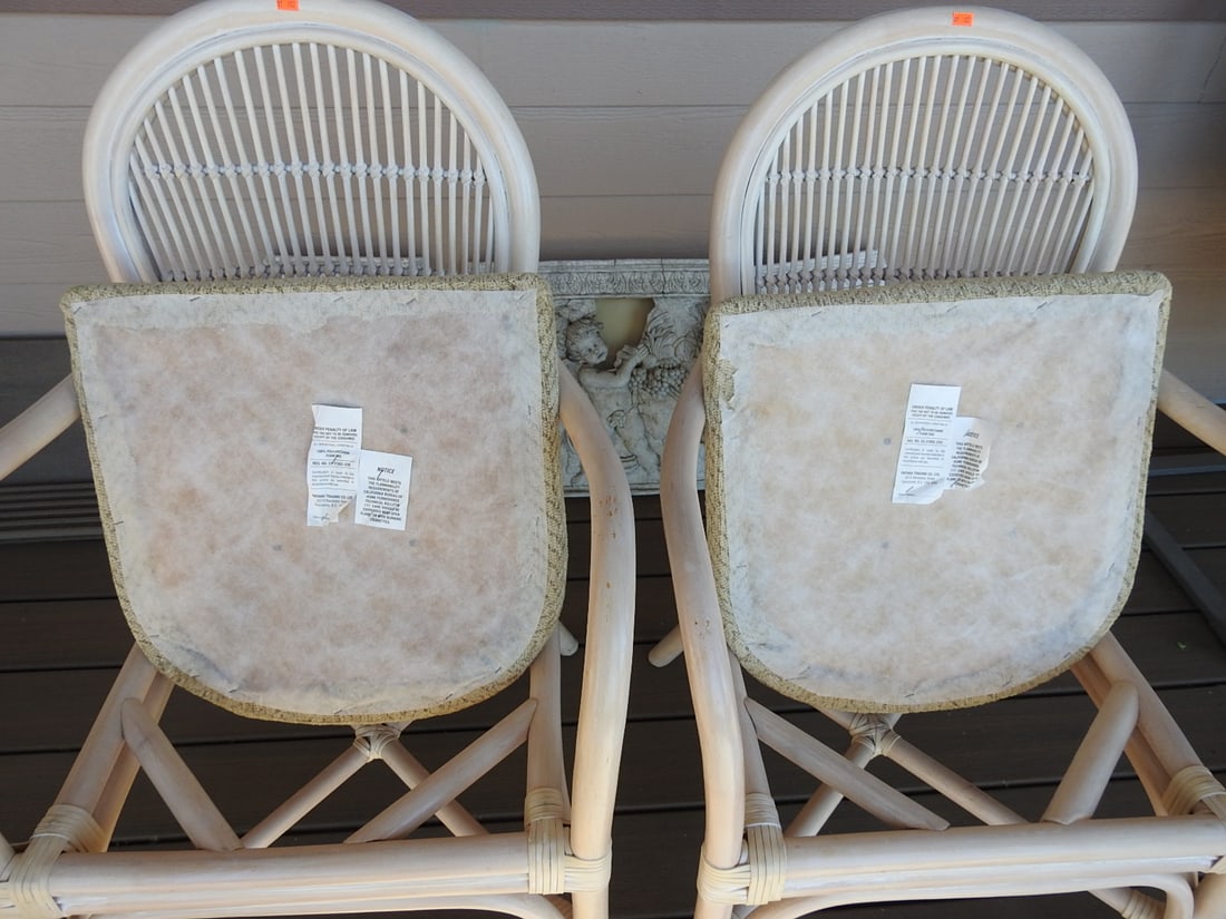 Pair of Bamboo & Rattan Armchairs - 9