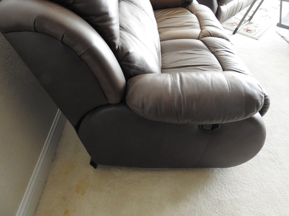 McGann Brown Leather Manual Reclining Loveseat - 3