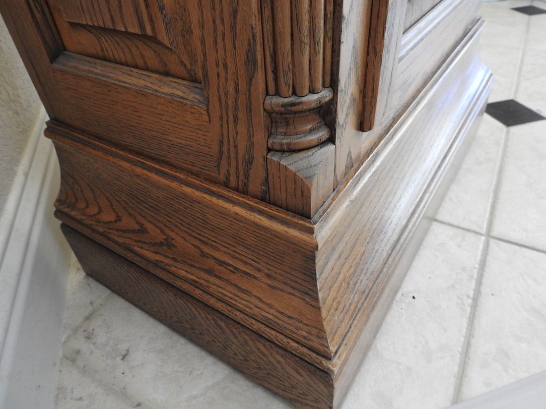 Emperor Oak & Brass Grandfather Clock - 17