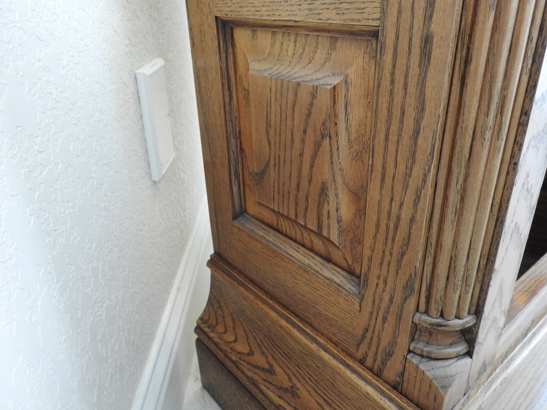 Emperor Oak & Brass Grandfather Clock - 6