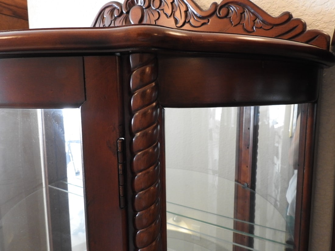 Classical Style Half-Round Glass Curio Cabinet - 10