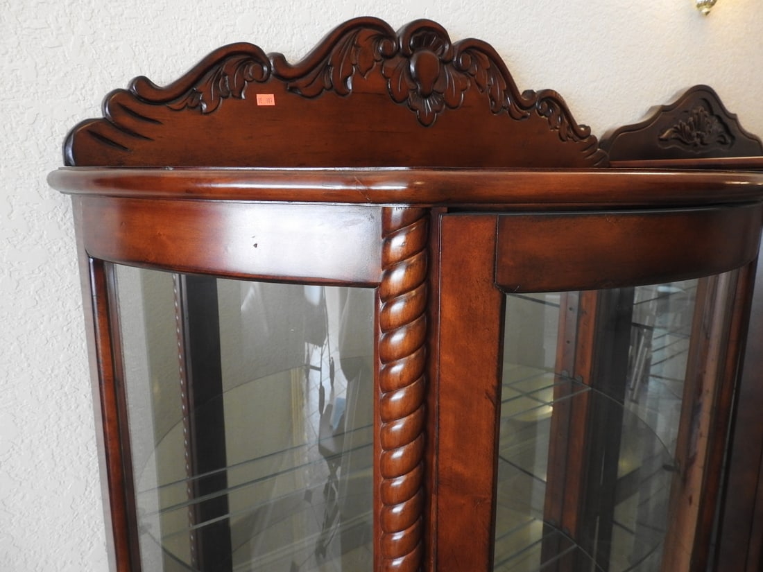Classical Style Half-Round Glass Curio Cabinet - 3