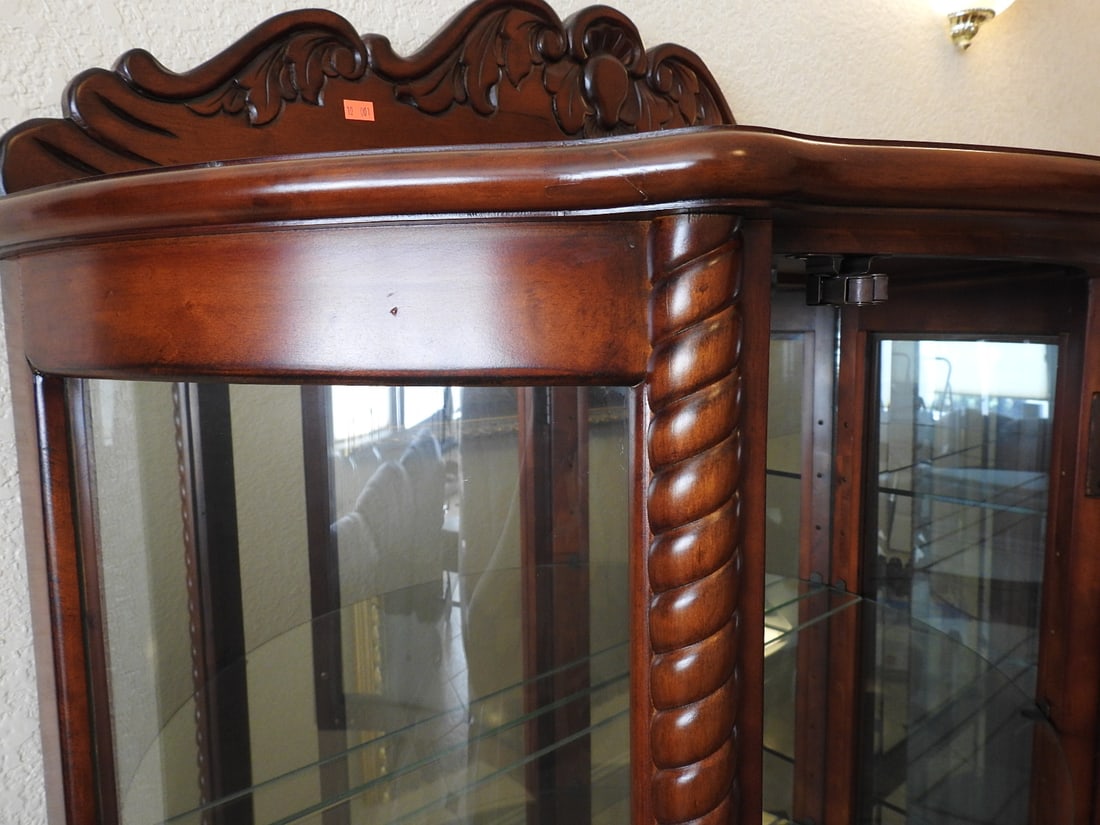 Classical Style Half-Round Glass Curio Cabinet - 5