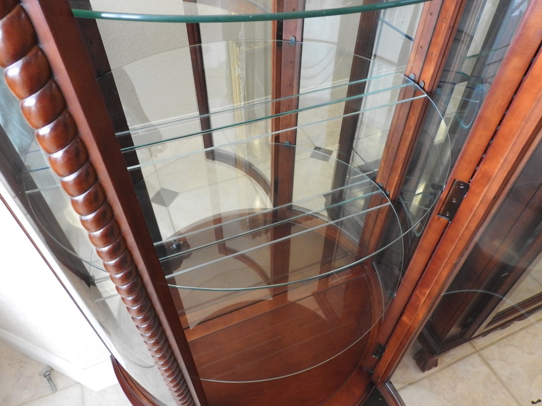 Classical Style Half-Round Glass Curio Cabinet - 6