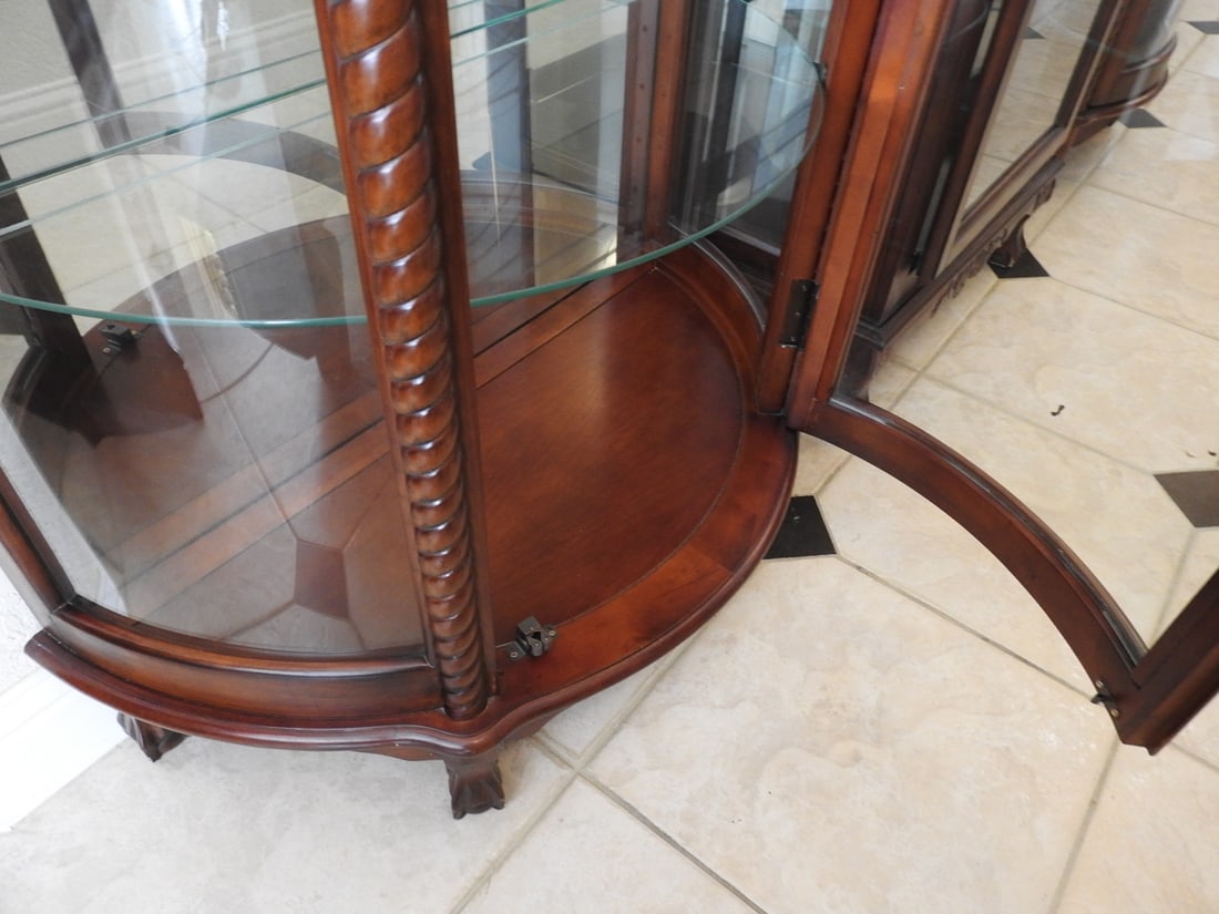 Classical Style Half-Round Glass Curio Cabinet - 7