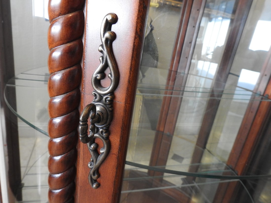 Classical Style Half-Round Glass Curio Cabinet - 9