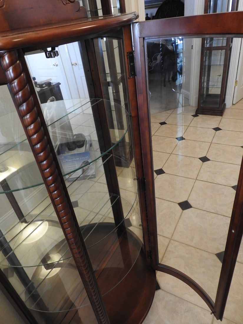 Classical Style Half-Round Glass Curio Cabinet - 6