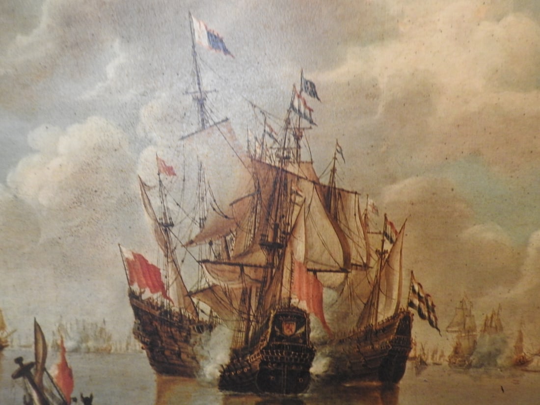 Naval Battle of the North Sea Framed Canvas Reprint - 9