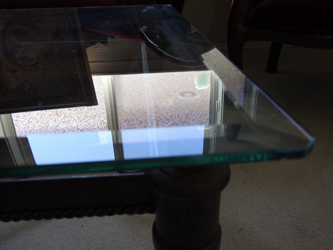 Classical Roman Style Metal & Glass Coffee Table - 5