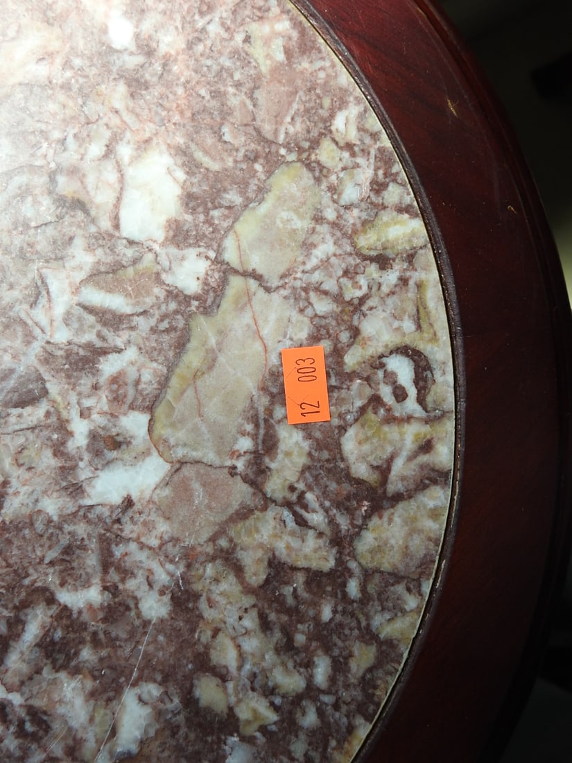 Breccia Pernice Marble Top Plant Stand Column - 2