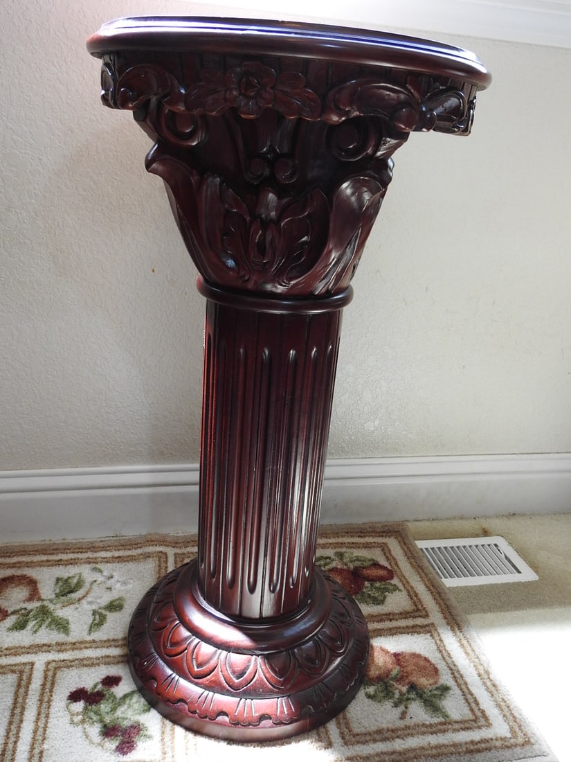 Breccia Pernice Marble Top Plant Stand Column - 4
