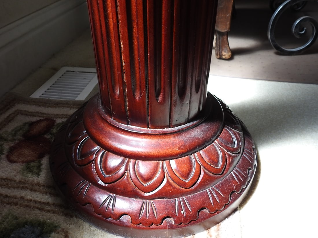 Breccia Pernice Marble Top Plant Stand Column - 7