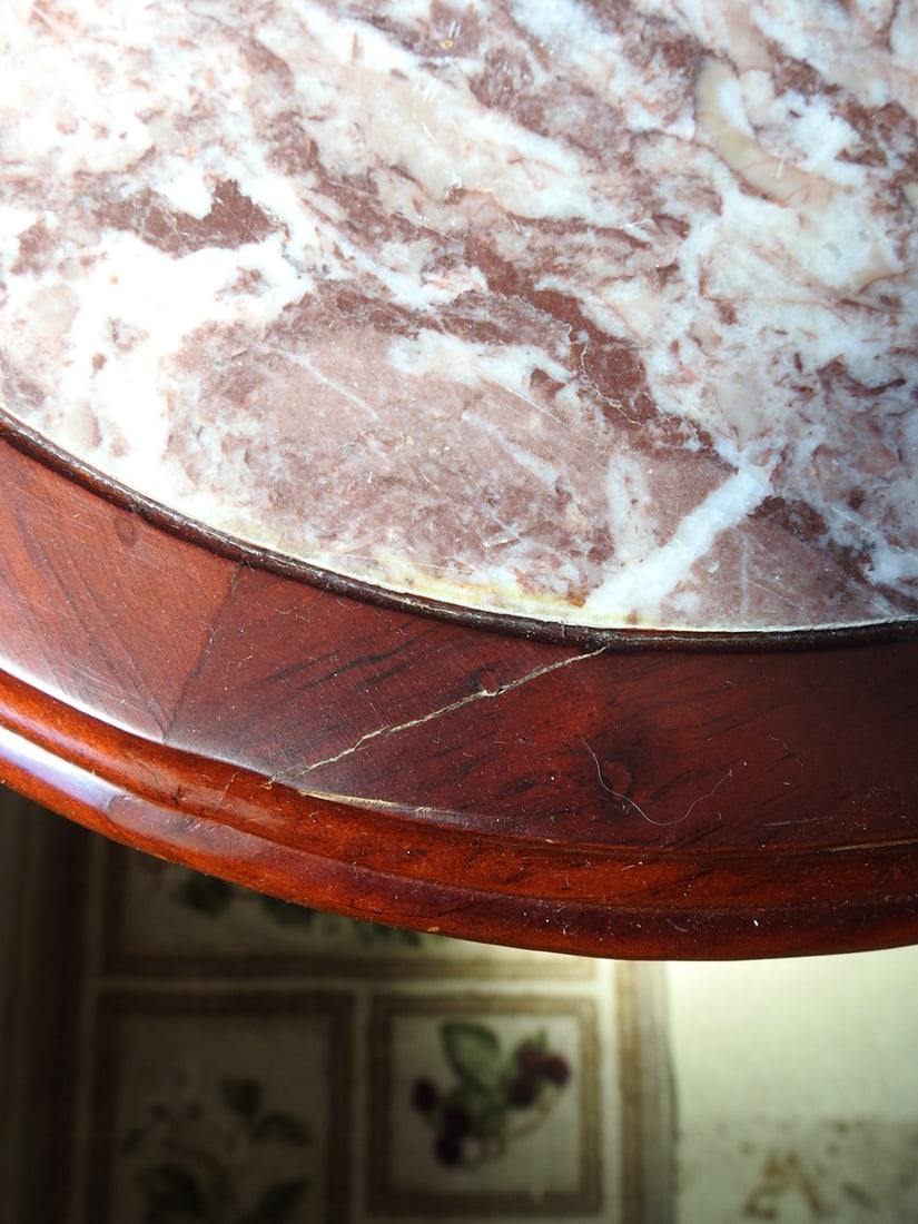 Breccia Pernice Marble Top Plant Stand Column - 9