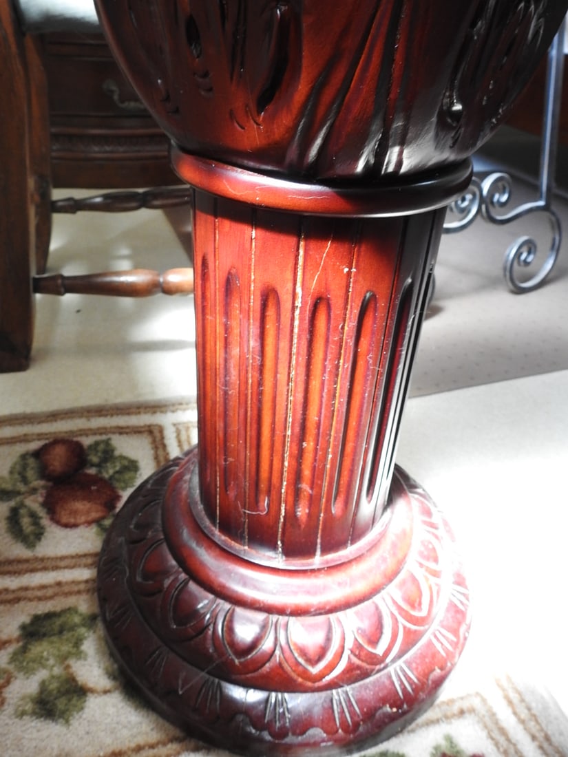 Breccia Pernice Marble Top Plant Stand Column - 2