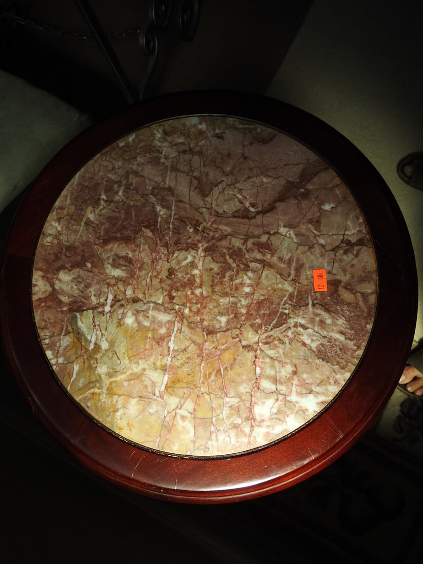 Breccia Pernice Marble Top Plant Stand Column - 5