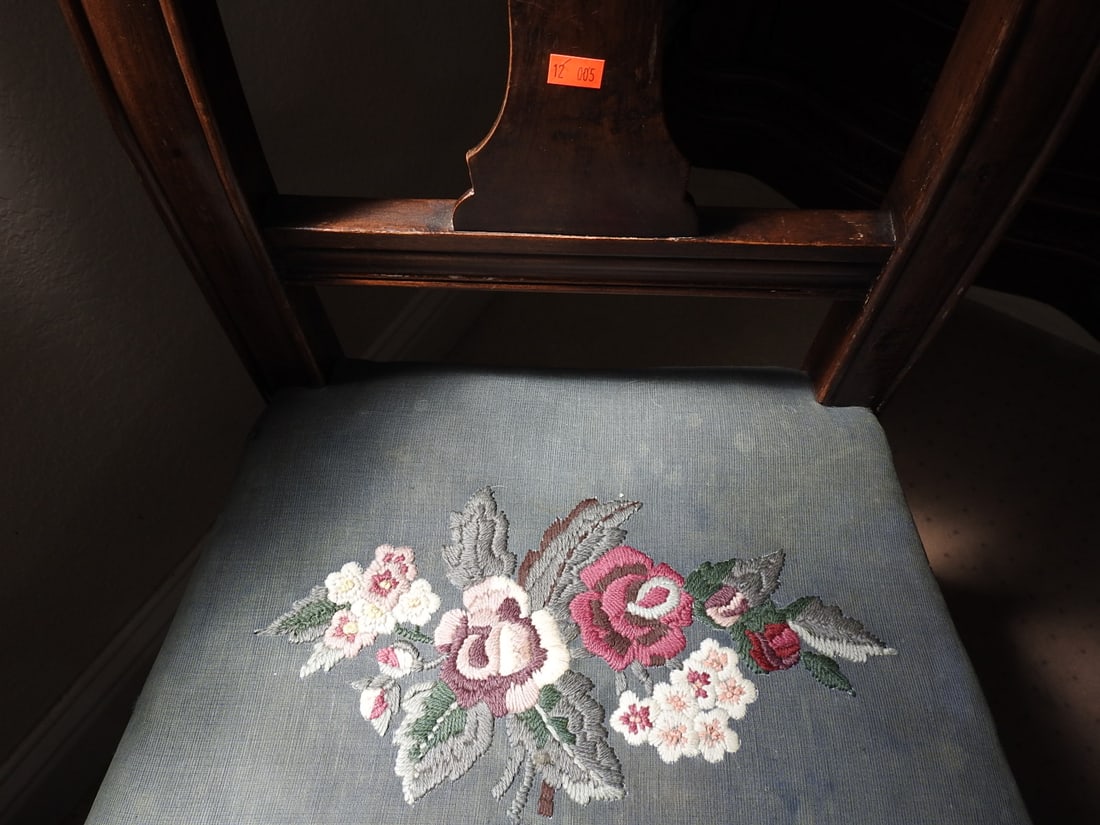 Antique Carved Wood High Back Chair - 3