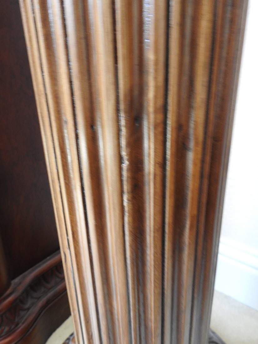 Tall Breccia Pernice Marble Top Plant Stand Column - 4