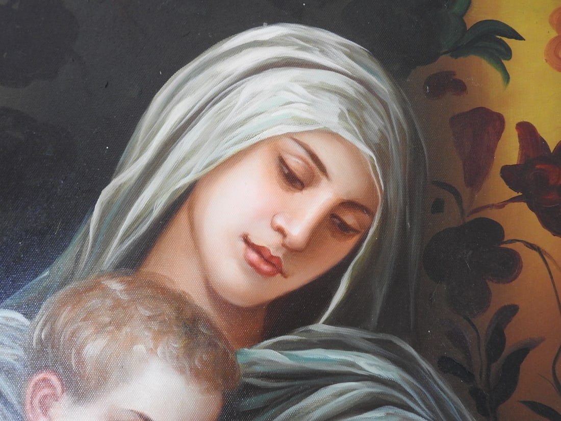 The Virgin, Jesus & John the Baptist Oil on Canvas - 3