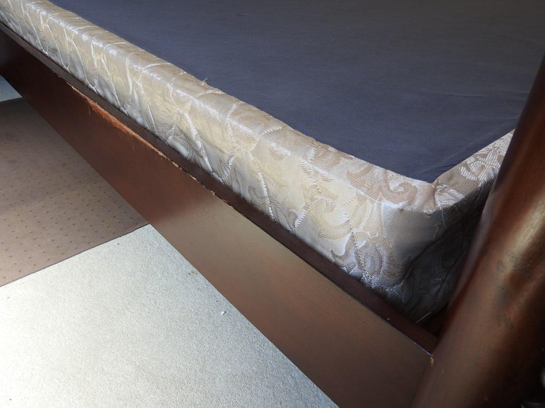 Vintage Rococo Style Carved Mahogany Sleigh Bed - 4