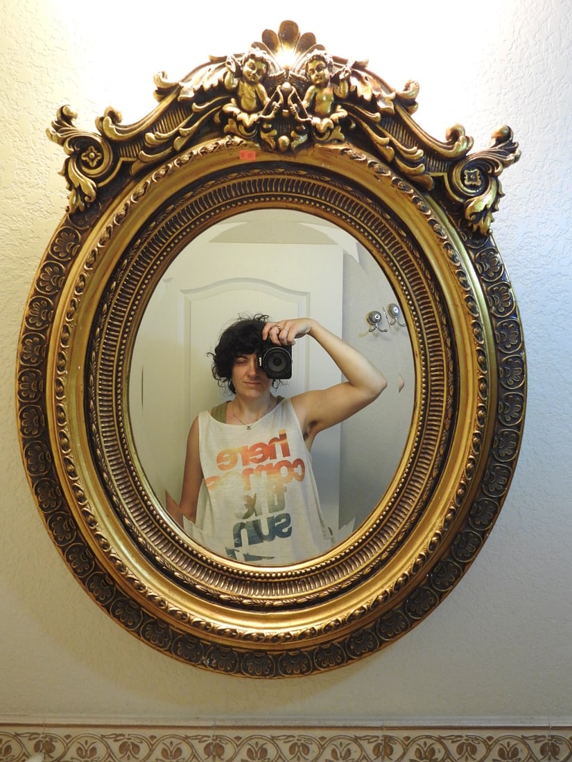 Baroque Rococo Style Pebbled Glass Wall Mirror (1 of 3)