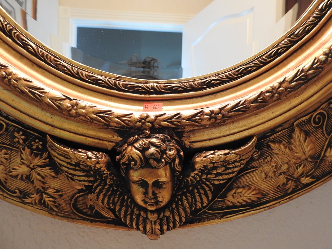 Large Baroque Rococo Style Pebbled Glass Mirror - 2