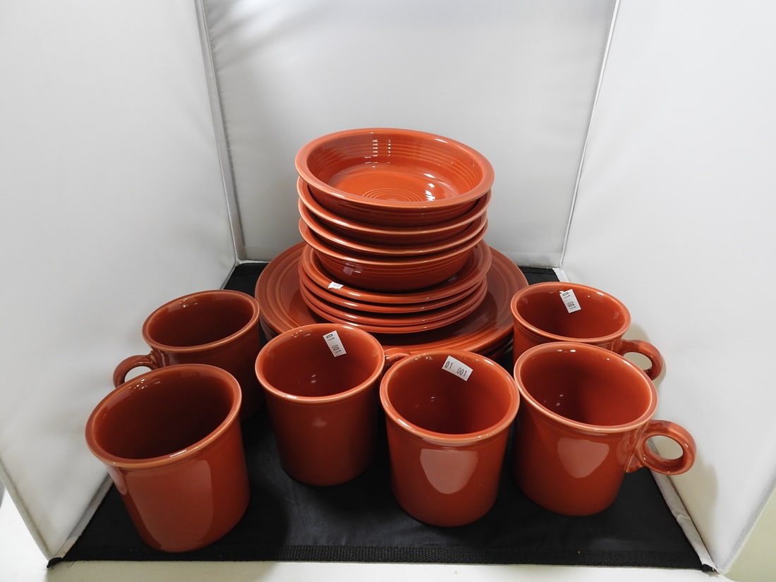 Fiestaware Orange Pottery Dinnerware Group, 18 Pieces (1 of 5)