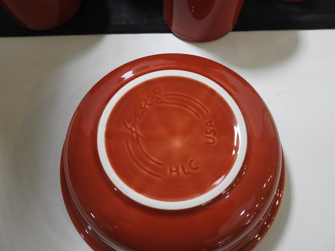 Fiestaware Orange Pottery Dinnerware Group, 18 Pieces - 4