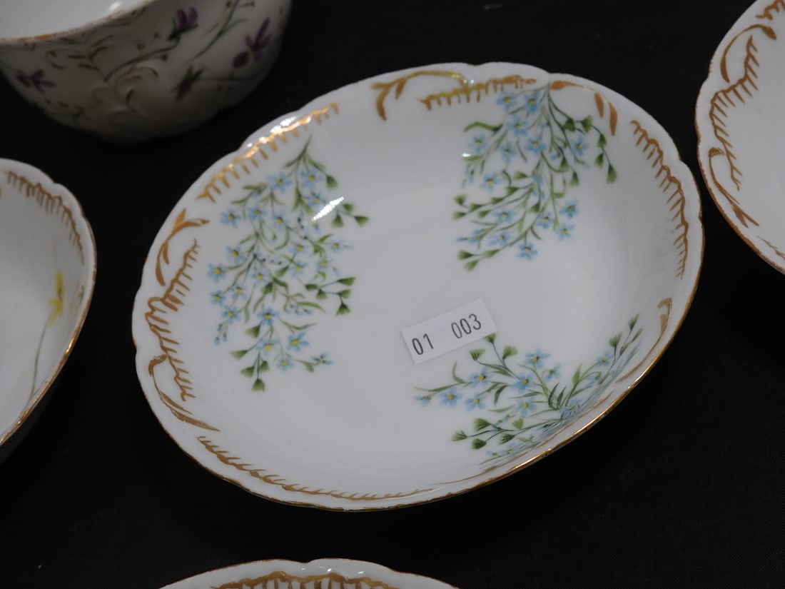 Haviland Limoges France Hand-Painted Porcelain Bowls, Set of 7 - 5
