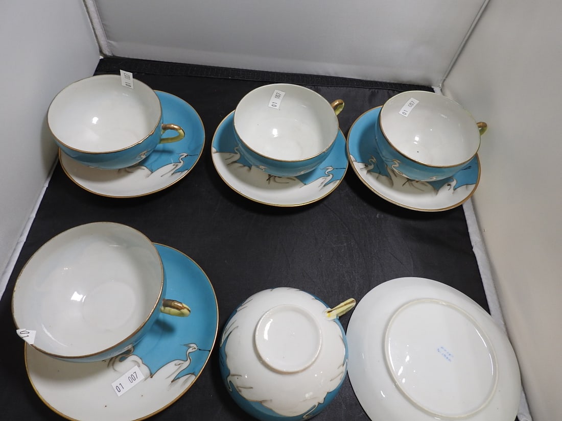 Made in Japan Porcelain Teacups and Saucers Set - 6