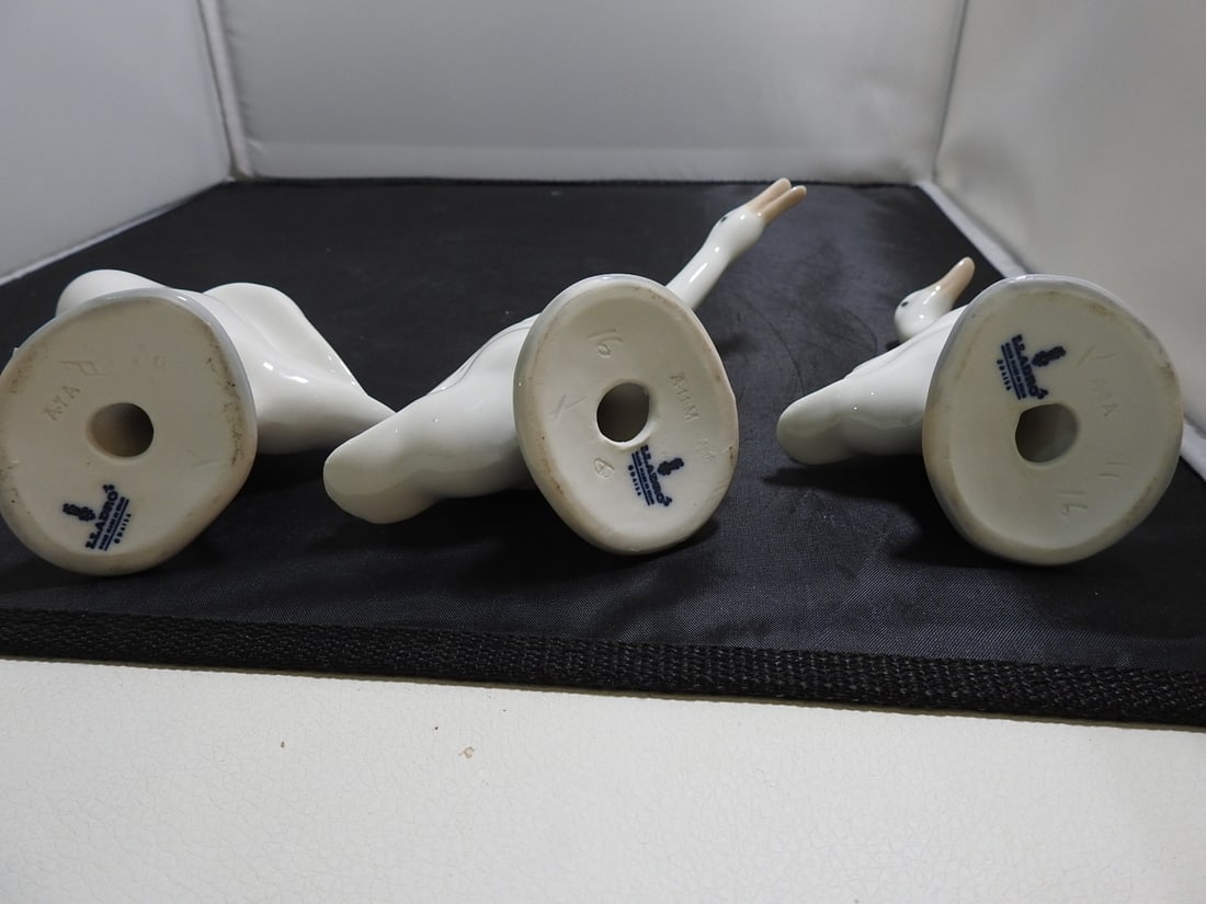 Lladro Fine Geese Porcelain Figures, Set of 3 - 5