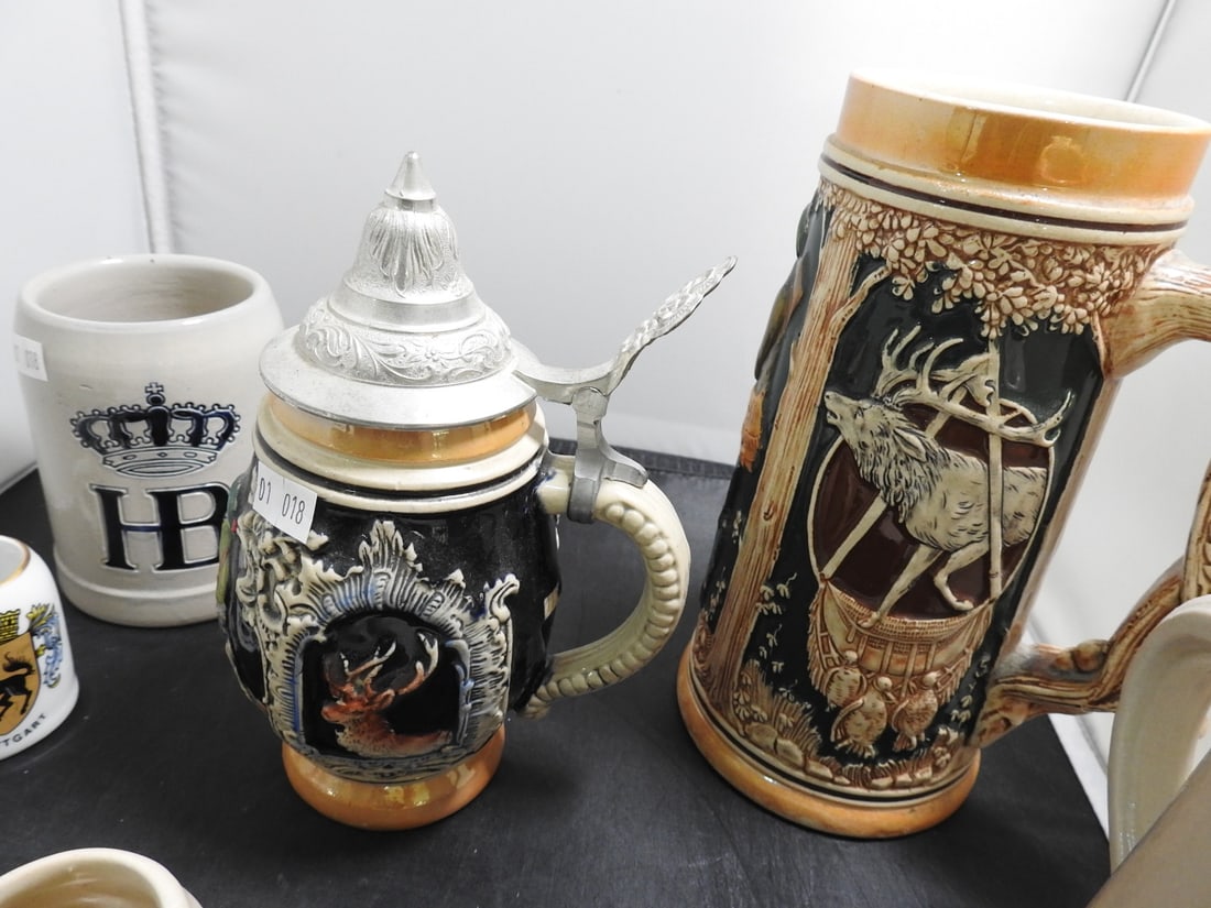 Vintage German Beer Stein and Stoneware Mug Group - 11