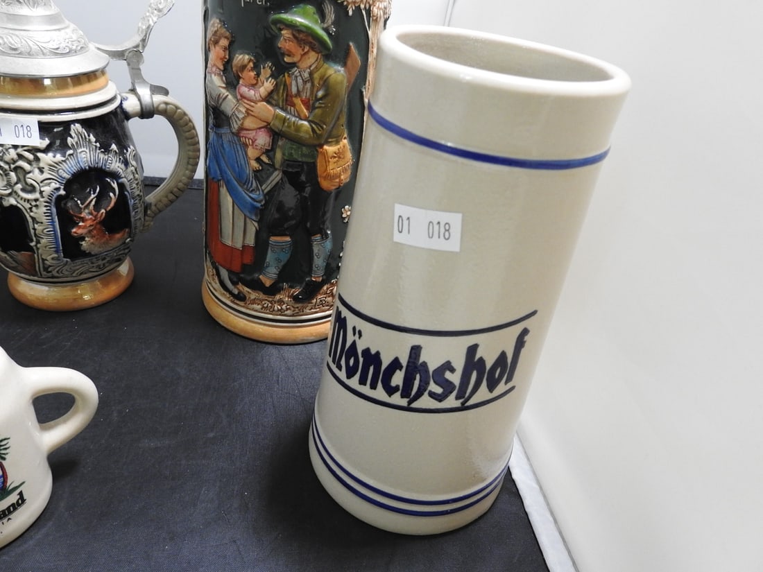 Vintage German Beer Stein and Stoneware Mug Group - 2