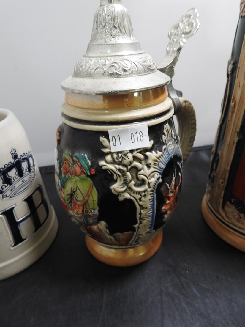 Vintage German Beer Stein and Stoneware Mug Group - 7