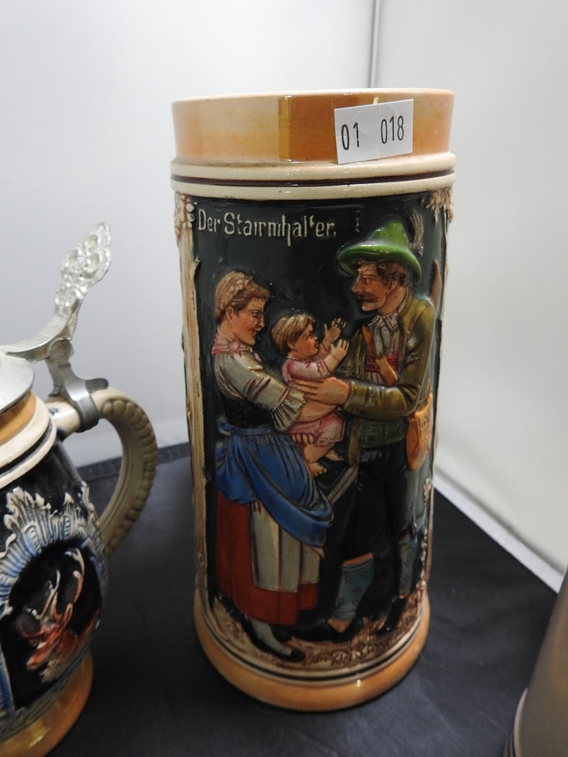 Vintage German Beer Stein and Stoneware Mug Group - 8