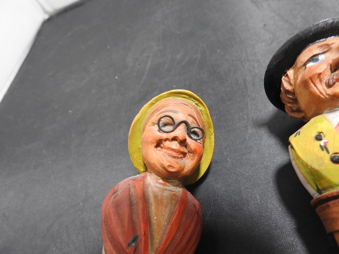 Vintage Hand-Carved German Bottle Stopper Group - 10