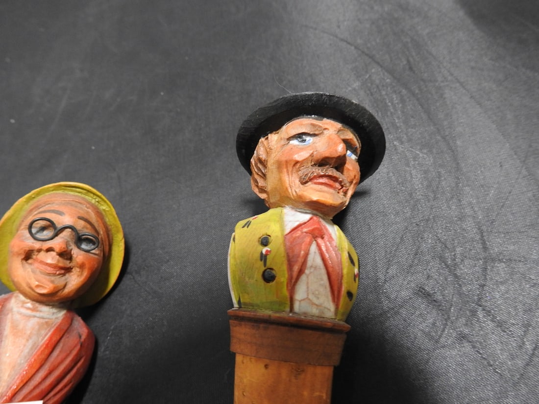 Vintage Hand-Carved German Bottle Stopper Group - 11
