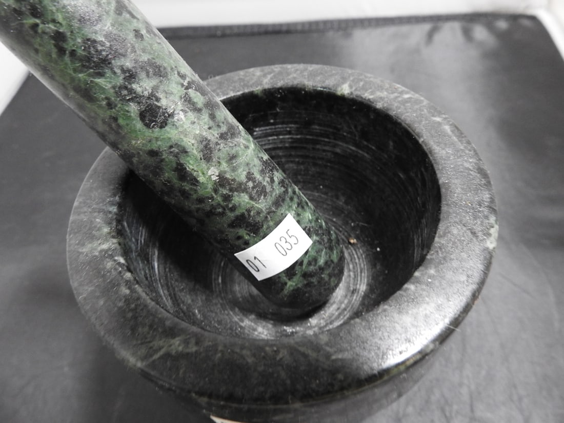 Green Marble Mortar and Pestle - 2
