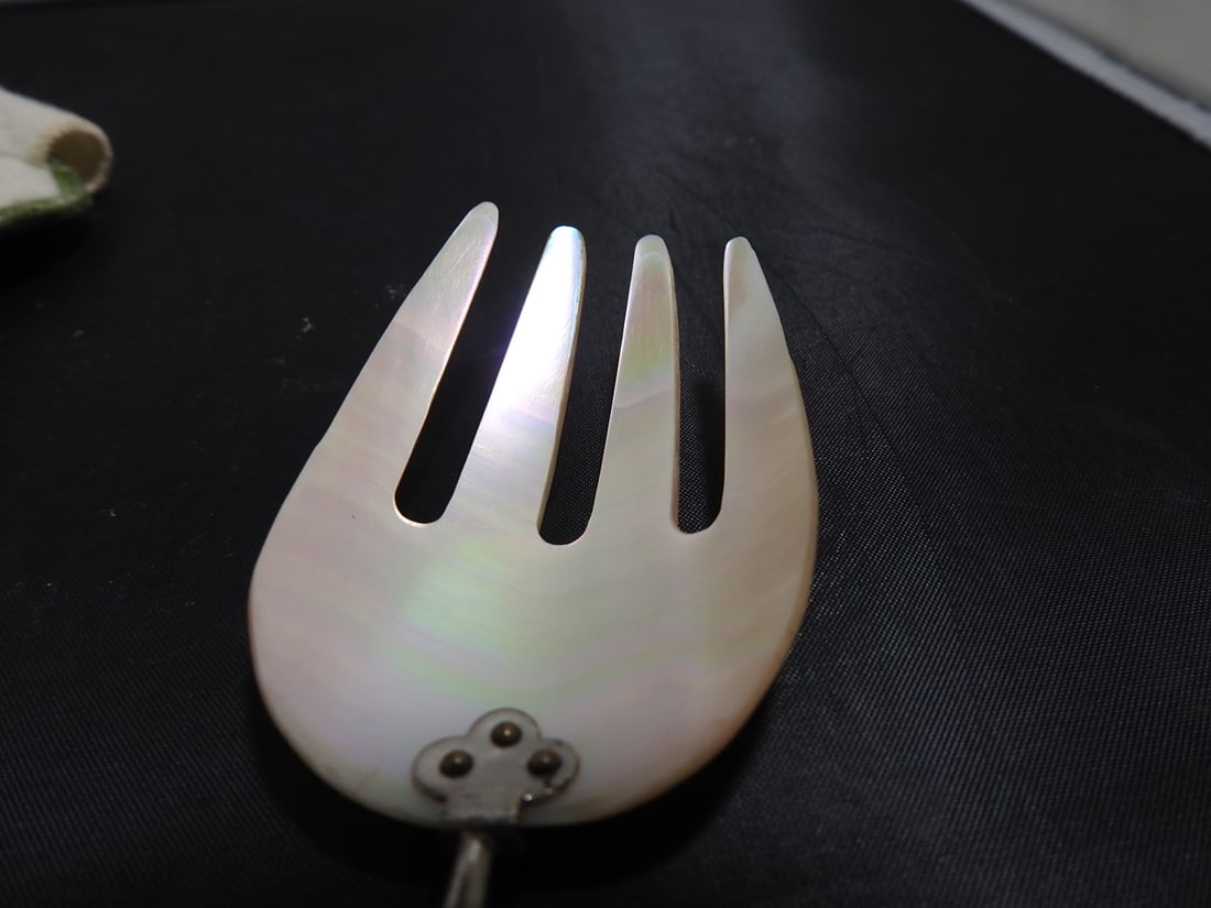 Antique Mother-of-Pearl Handled Serving Fork - 2