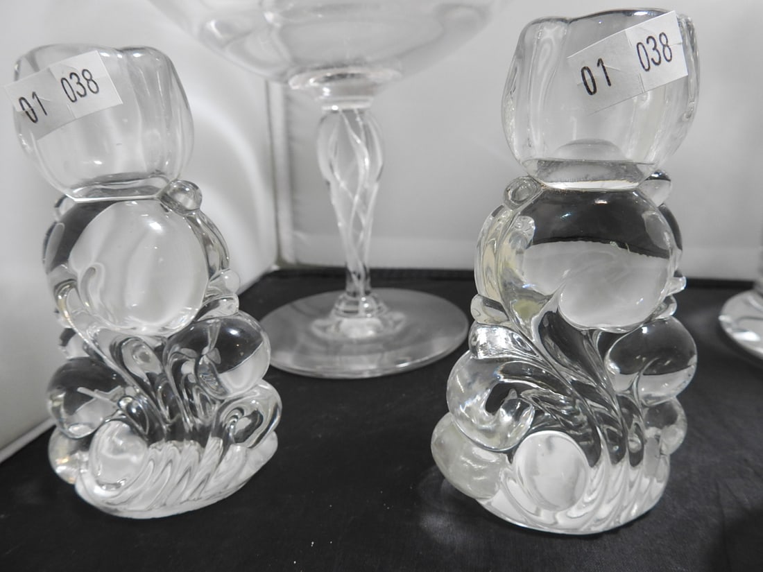 Mixed Lead Crystal and Sun Purple Glass Group - 3