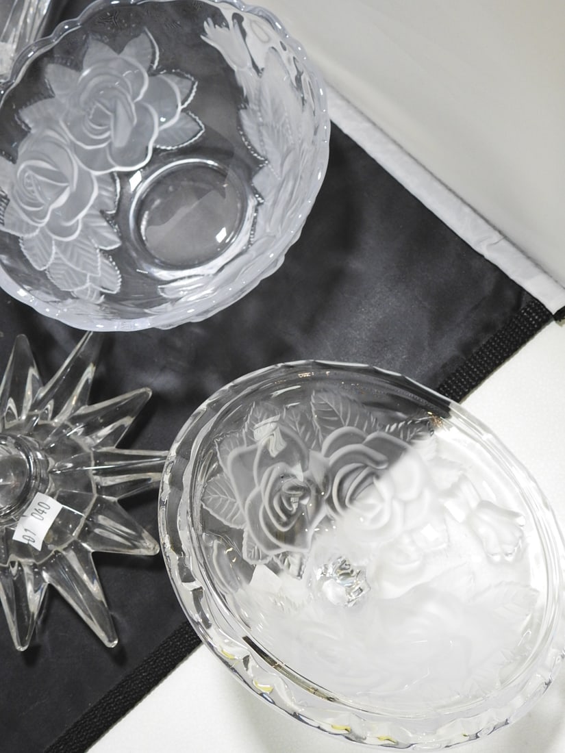 Mixed Crystal and Glass Serving Lot - 7
